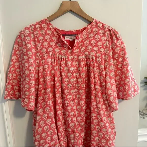 Emerson Fry India Collection Pink Block Printed Floral Mini Dress XS/S - Picture 7 of 10